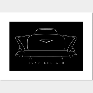 1957 Chevy Belair - rear stencil, white Posters and Art